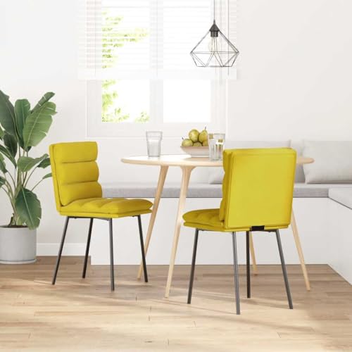 HEFZGDB Esszimmerstühle 2 STK. Gelb Samt Stuhl Wohnzimmer Sitzhocker Essstuhl Stuhl Küche für Wohnstube Balkon Speisesaal Küche von HEFZGDB