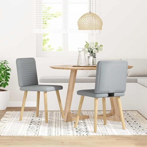 HEFZGDB Esszimmerstühle 2 STK. Hellgrau Stoff Schminksessel Esszimmerstühle Wohnzimmer Stühle Essstuhl für Wohnstube Speisesaal Balkon Küche von HEFZGDB