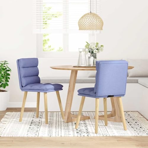 HEFZGDB Esszimmerstühle 2 STK. Jeansblau Stoff Gartenstuhl Esszimmerstühle Essstuhl Küchenstühle Modern für Speisesaal Küche Balkon Wohnstube von HEFZGDB