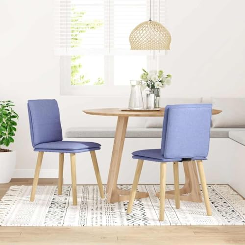 HEFZGDB Esszimmerstühle 2 STK. Jeansblau Stoff Küchenstuhl Sitzhocker Essstuhl Küchenstühle Modern für Balkon Speisesaal Küche Wohnstube von HEFZGDB