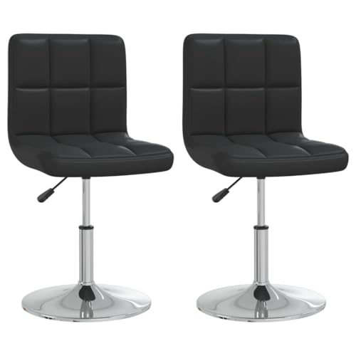 HEFZGDB Esszimmerstühle 2 STK. Schwarz Kunstleder Küchenhocker Sitzhocker Wohnzimmer Stühle Dining Chairs für Wohnstube Küche Speisesaal Balkon von HEFZGDB