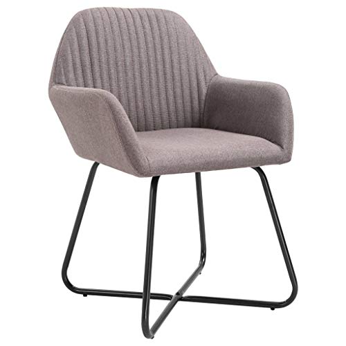 HEFZGDB Esszimmerstühle 2 STK. Taupe Stoff Küchenstuhl Sitzhocker Essstuhl Küchenstühle Modern für Wohnstube Küche Speisesaal Balkon von HEFZGDB