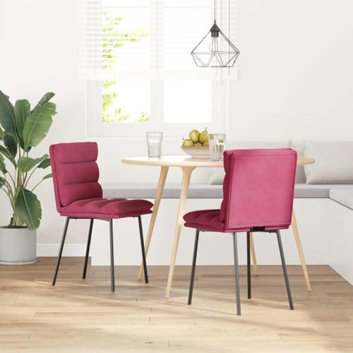 HEFZGDB Esszimmerstühle 2 STK. Weinrot Samt Stuhl Wohnzimmer Sitzhocker Essstuhl Stuhl Küche für Wohnstube Balkon Speisesaal Küche von HEFZGDB