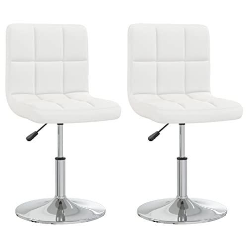 HEFZGDB Esszimmerstühle 2 STK. Weiß Kunstleder Küchenhocker Sitzhocker Wohnzimmer Stühle Dining Chairs für Wohnstube Küche Speisesaal Balkon von HEFZGDB