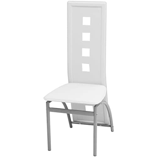 HEFZGDB Esszimmerstühle 2 STK. Weiß Kunstleder Stuhl Wohnzimmer Sitzhocker Dining Chairs Stuhl Esszimmer für Speisesaal Küche Wohnstube Balkon von HEFZGDB