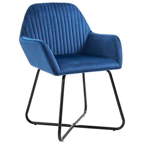 HEFZGDB Esszimmerstühle 4 STK. Blau Samt Bequemer Stuhl Schminkstuhl Essstuhl Dining Chairs für Wohnstube Speisesaal Balkon Küche von HEFZGDB