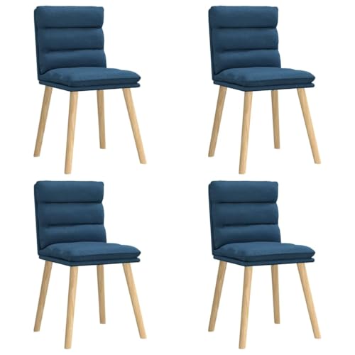 HEFZGDB Esszimmerstühle 4 STK. Blau Stoff Gartenstuhl Esszimmerstühle Essstuhl Küchenstühle Modern für Speisesaal Küche Balkon Wohnstube von HEFZGDB