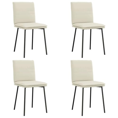 HEFZGDB Esszimmerstühle 4 STK. Creme Samt Bequemer Stuhl Schminkstuhl Essstuhl Dining Chairs für Speisesaal Wohnstube Balkon Küche von HEFZGDB