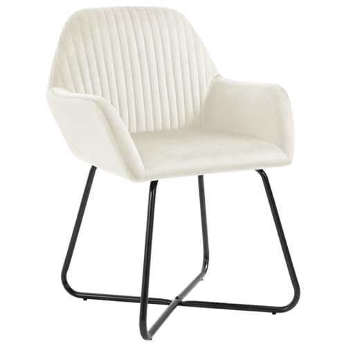HEFZGDB Esszimmerstühle 4 STK. Creme Samt Bequemer Stuhl Schminkstuhl Essstuhl Dining Chairs für Wohnstube Speisesaal Balkon Küche von HEFZGDB