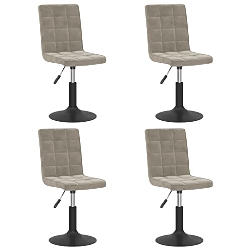 HEFZGDB Esszimmerstühle 4 STK. Drehbar Hellgrau Samt Esstischstuhl Sitzhocker Dining Chairs Stuhl Küche für Küche Wohnstube Balkon Speisesaal von HEFZGDB