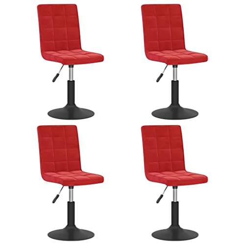 HEFZGDB Esszimmerstühle 4 STK. Drehbar Weinrot Samt Esstischstuhl Sitzhocker Dining Chairs Stuhl Küche für Küche Wohnstube Balkon Speisesaal von HEFZGDB