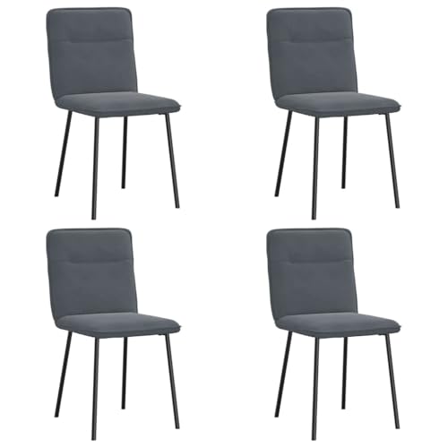 HEFZGDB Esszimmerstühle 4 STK. Dunkelgrau Samt Schminksessel Esszimmerstühle Schminkstuhl Dining Chairs für Wohnstube Küche Speisesaal Balkon von HEFZGDB