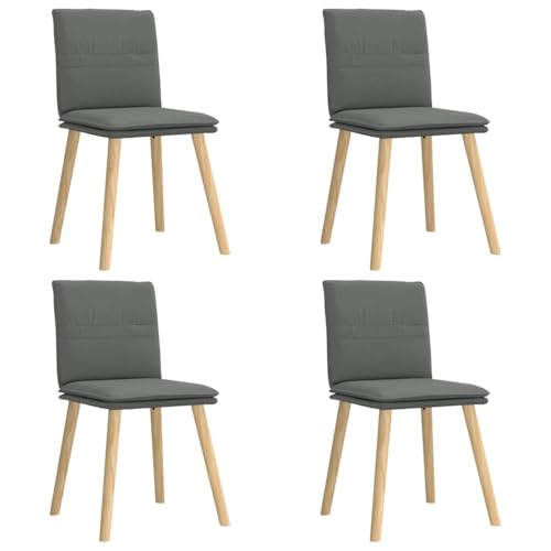 HEFZGDB Esszimmerstühle 4 STK. Dunkelgrau Stoff Küchenstuhl Sitzhocker Essstuhl Küchenstühle Modern für Balkon Speisesaal Küche Wohnstube von HEFZGDB