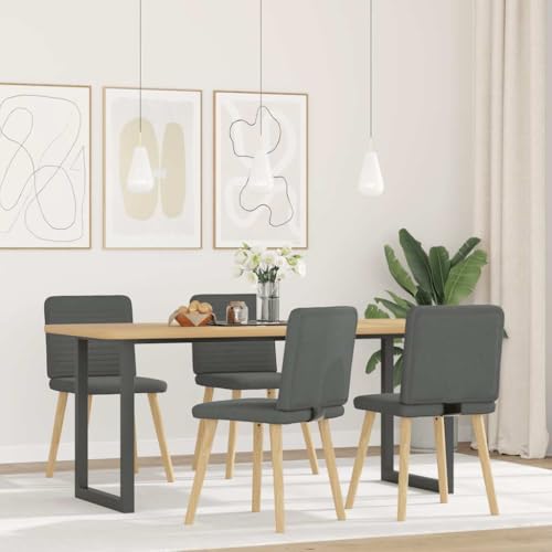 HEFZGDB Esszimmerstühle 4 STK. Dunkelgrau Stoff Schminksessel Esszimmerstühle Wohnzimmer Stühle Essstuhl für Wohnstube Speisesaal Balkon Küche von HEFZGDB