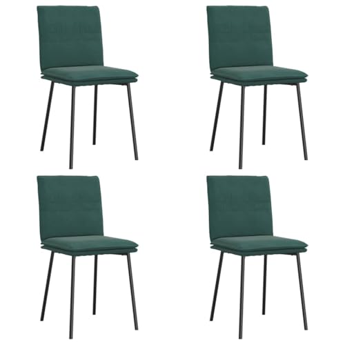 HEFZGDB Esszimmerstühle 4 STK. Dunkelgrün Samt Bequemer Stuhl Schminkstuhl Essstuhl Dining Chairs für Speisesaal Wohnstube Balkon Küche von HEFZGDB