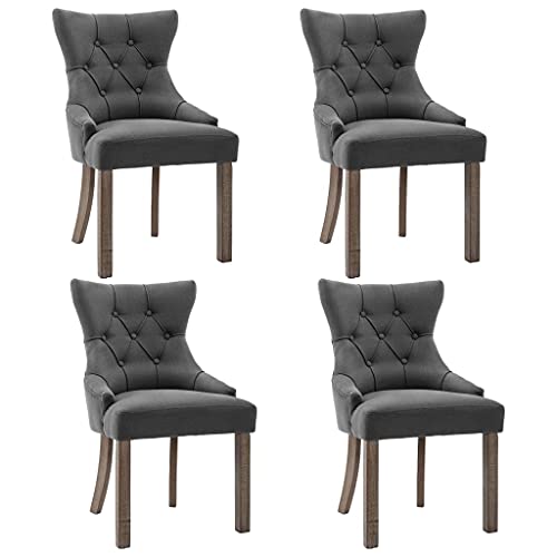 HEFZGDB Esszimmerstühle 4 STK. Grau Stoff Loungesessel Schminktisch Stuhl Wohnzimmer Stühle Living Room Chairs für Speisesaal Balkon Küche Wohnstube HEFZGDB Esszimmerstühle 4 STK. Grau Stoff Loungesessel Schminktisch Stuhl Wohnzimmer Stühle Living Room Chairs für Speisesaal Balkon Küche Wohnstube von HEFZGDB