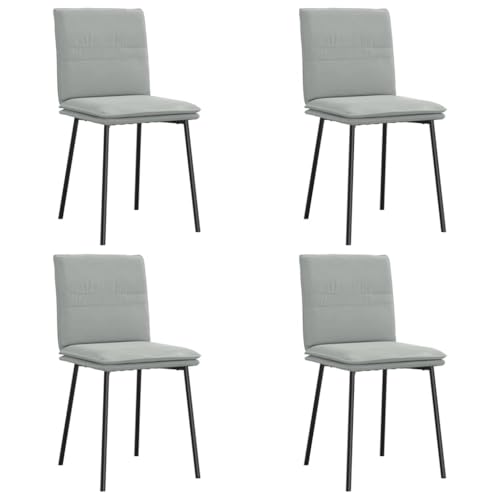 HEFZGDB Esszimmerstühle 4 STK. Hellgrau Samt Bequemer Stuhl Schminkstuhl Essstuhl Dining Chairs für Speisesaal Wohnstube Balkon Küche von HEFZGDB