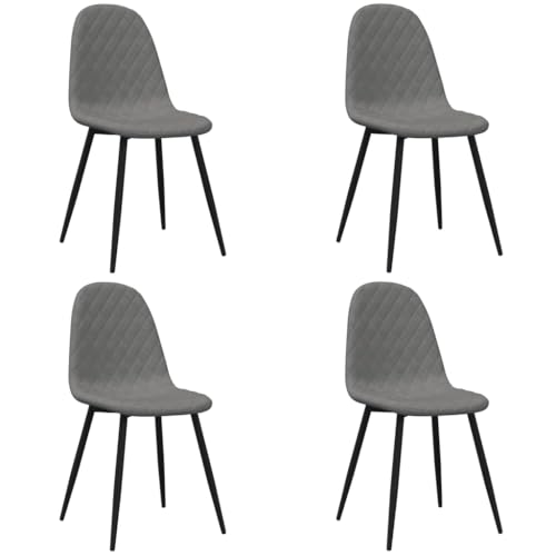 HEFZGDB Esszimmerstühle 4 STK. Hellgrau Samt Küchenstuhl Wohnzimmer Stühle Essstuhl Dining Chairs für Speisesaal Wohnstube Küche Balkon von HEFZGDB