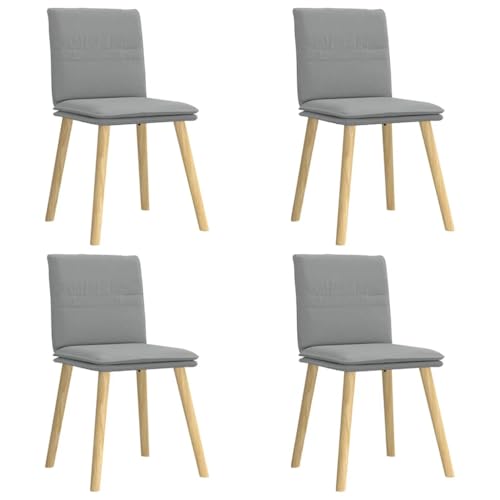 HEFZGDB Esszimmerstühle 4 STK. Hellgrau Stoff Küchenstuhl Sitzhocker Essstuhl Küchenstühle Modern für Balkon Speisesaal Küche Wohnstube von HEFZGDB