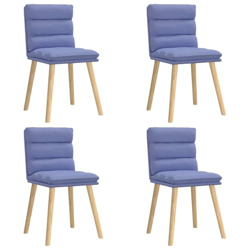 HEFZGDB Esszimmerstühle 4 STK. Jeansblau Stoff Gartenstuhl Esszimmerstühle Essstuhl Küchenstühle Modern für Speisesaal Küche Balkon Wohnstube von HEFZGDB