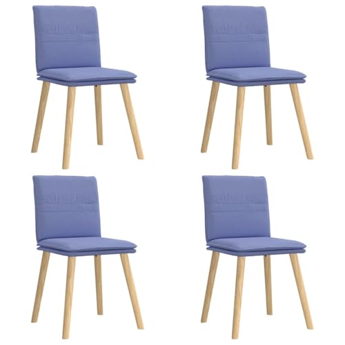 HEFZGDB Esszimmerstühle 4 STK. Jeansblau Stoff Küchenstuhl Sitzhocker Essstuhl Küchenstühle Modern für Balkon Speisesaal Küche Wohnstube von HEFZGDB