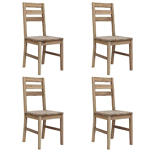 HEFZGDB Esszimmerstühle 4 STK. Massivholz Akazie Stühle Küche Sitzhocker Küchenstühle Modern Stuhl Küche für Balkon Speisesaal Wohnstube Küche von HEFZGDB