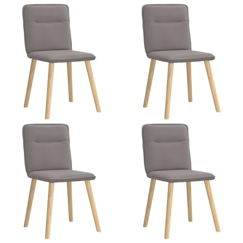 HEFZGDB Esszimmerstühle 4 STK. Taupe Stoff Küchenhocker Sitzhocker Schminkstuhl Besucherstuhl für Balkon Küche Wohnstube Speisesaal von HEFZGDB