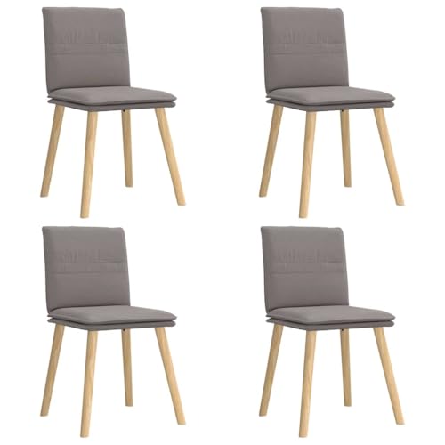 HEFZGDB Esszimmerstühle 4 STK. Taupe Stoff Küchenstuhl Sitzhocker Essstuhl Küchenstühle Modern für Balkon Speisesaal Küche Wohnstube von HEFZGDB