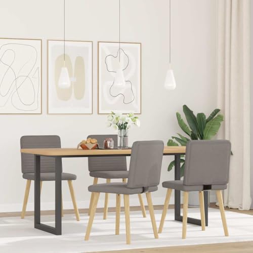 HEFZGDB Esszimmerstühle 4 STK. Taupe Stoff Schminksessel Esszimmerstühle Wohnzimmer Stühle Essstuhl für Wohnstube Speisesaal Balkon Küche von HEFZGDB