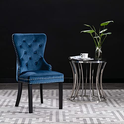 HEFZGDB Esszimmerstühle 6 STK. Blau Samt Gartenstuhl Sitzhocker Essstuhl Dining Chairs für Küche Speisesaal Wohnstube Balkon von HEFZGDB