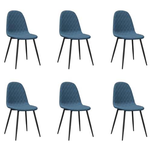 HEFZGDB Esszimmerstühle 6 STK. Blau Samt Küchenstuhl Wohnzimmer Stühle Essstuhl Dining Chairs für Speisesaal Wohnstube Küche Balkon von HEFZGDB