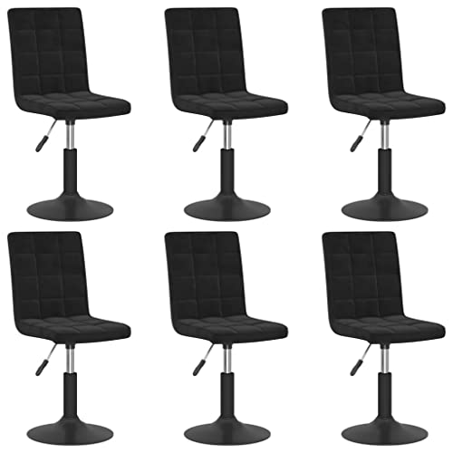 HEFZGDB Esszimmerstühle 6 STK. Drehbar Schwarz Samt Esstischstuhl Sitzhocker Dining Chairs Stuhl Küche für Küche Wohnstube Balkon Speisesaal von HEFZGDB