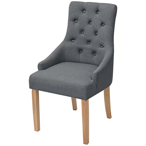 HEFZGDB Esszimmerstühle 6 STK. Dunkelgrau Stoff Gartenstuhl Sitzhocker Essstuhl Dining Chairs für Speisesaal Küche Balkon Wohnstube von HEFZGDB