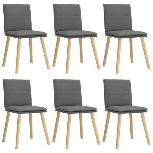 HEFZGDB Esszimmerstühle 6 STK. Dunkelgrau Stoff Küchenstuhl Sitzhocker Essstuhl Küchenstühle Modern für Balkon Speisesaal Küche Wohnstube von HEFZGDB