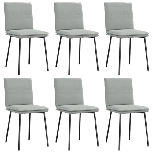 HEFZGDB Esszimmerstühle 6 STK. Hellgrau Samt Bequemer Stuhl Schminkstuhl Essstuhl Dining Chairs für Speisesaal Wohnstube Balkon Küche von HEFZGDB