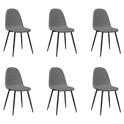HEFZGDB Esszimmerstühle 6 STK. Hellgrau Samt Küchenstuhl Wohnzimmer Stühle Essstuhl Dining Chairs für Speisesaal Wohnstube Küche Balkon von HEFZGDB