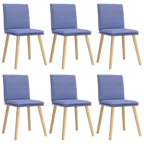 HEFZGDB Esszimmerstühle 6 STK. Jeansblau Stoff Küchenstuhl Sitzhocker Essstuhl Küchenstühle Modern für Balkon Speisesaal Küche Wohnstube von HEFZGDB