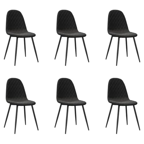 HEFZGDB Esszimmerstühle 6 STK. Schwarz Samt Küchenstuhl Wohnzimmer Stühle Essstuhl Dining Chairs für Speisesaal Wohnstube Küche Balkon HEFZGDB Esszimmerstühle 6 STK. Schwarz Samt Küchenstuhl Wohnzimmer Stühle Essstuhl Dining Chairs für Speisesaal Wohnstube Küche Balkon von HEFZGDB