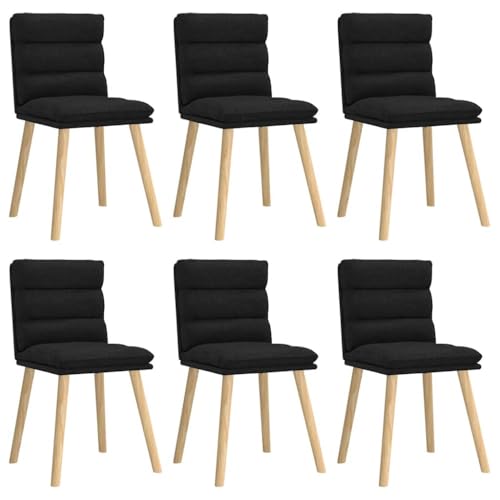 HEFZGDB Esszimmerstühle 6 STK. Schwarz Stoff Gartenstuhl Esszimmerstühle Essstuhl Küchenstühle Modern für Speisesaal Küche Balkon Wohnstube von HEFZGDB