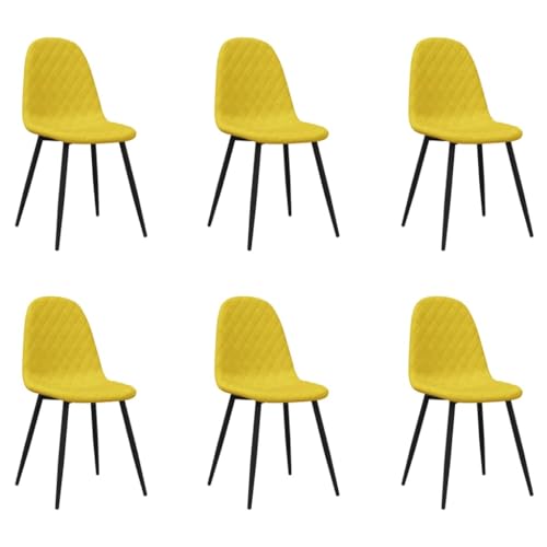 HEFZGDB Esszimmerstühle 6 STK. Senfgelb Samt Küchenstuhl Wohnzimmer Stühle Essstuhl Dining Chairs für Speisesaal Wohnstube Küche Balkon HEFZGDB Esszimmerstühle 6 STK. Senfgelb Samt Küchenstuhl Wohnzimmer Stühle Essstuhl Dining Chairs für Speisesaal Wohnstube Küche Balkon von HEFZGDB
