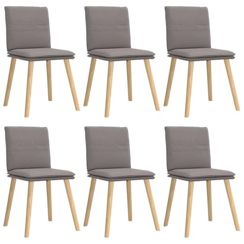 HEFZGDB Esszimmerstühle 6 STK. Taupe Stoff Küchenstuhl Sitzhocker Essstuhl Küchenstühle Modern für Balkon Speisesaal Küche Wohnstube von HEFZGDB