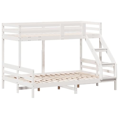 HEFZGDB Etagenbett 80x200/140x200 cm Weiß Massivholz Kiefer Ehebett Gästebett Familienbett Einzelbett für Schlafzimmer Wohnbereich Gästezimmer Herberge HEFZGDB Etagenbett 80x200/140x200 cm Weiß Massivholz Kiefer Ehebett Gästebett Familienbett Einzelbett für Schlafzimmer Wohnbereich Gästezimmer Herberge von HEFZGDB