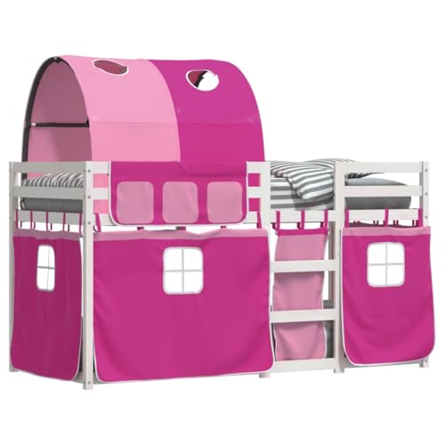 HEFZGDB Etagenbett mit Vorhängen Rosa 90x200 cm Massivholz Kiefer Ehebett Gästebett Familienbett Einzelbett für Gästezimmer Herberge Schlafzimmer Wohnbereich HEFZGDB Etagenbett mit Vorhängen Rosa 90x200 cm Massivholz Kiefer Ehebett Gästebett Familienbett Einzelbett für Gästezimmer Herberge Schlafzimmer Wohnbereich von HEFZGDB