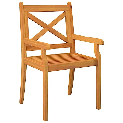 HEFZGDB Garten-Essstühle 3 STK. Massivholz Akazie Outdoor Sessel Campingstuhl Gartenstuhl Camping Chair für Garten Balkon Terrasse Parks von HEFZGDB