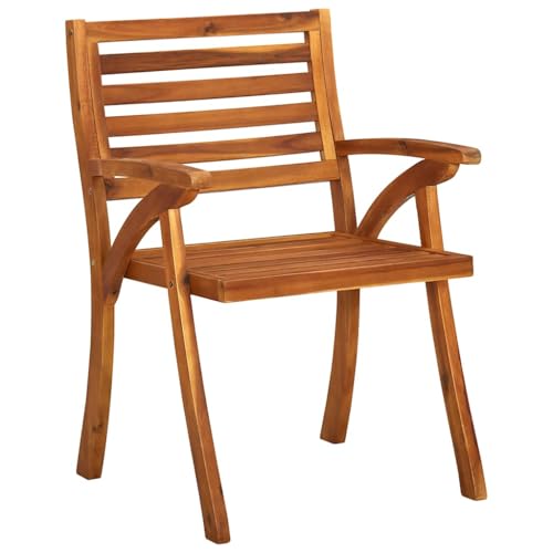HEFZGDB Garten-Essstühle mit Kissen 3 STK. Massivholz Akazie Kleiner Hocker Gartenstuhl Loungesessel Wohnzimmer Armlehnstuhl für Terrasse Garten Innenhof Balkon von HEFZGDB