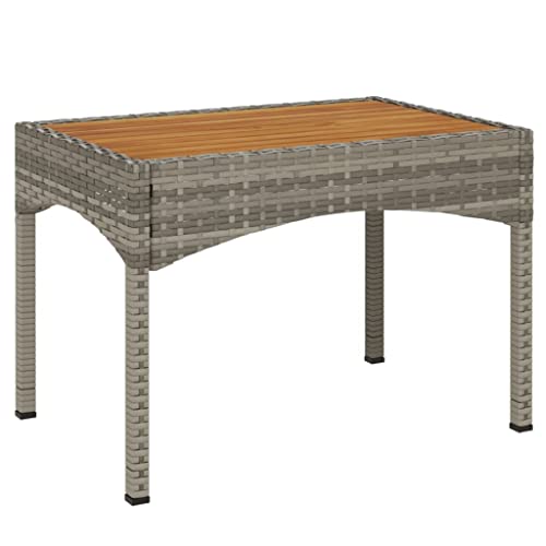 HEFZGDB Garten-Relaxstühle 2 STK. mit Tisch Grau Poly Rattan Kleiner Sessel Loungesessel Wohnzimmer Camping Chair Seselstuhl Wohnzimmer für Balkon Garten Terrasse Innenhof von HEFZGDB