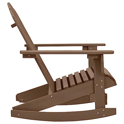 HEFZGDB Garten-Schaukelstuhl Holz Braun Campinghocker Campingstuhl Camping Chair Armlehnstuhl für Balkon Garten Parks Terrasse von HEFZGDB