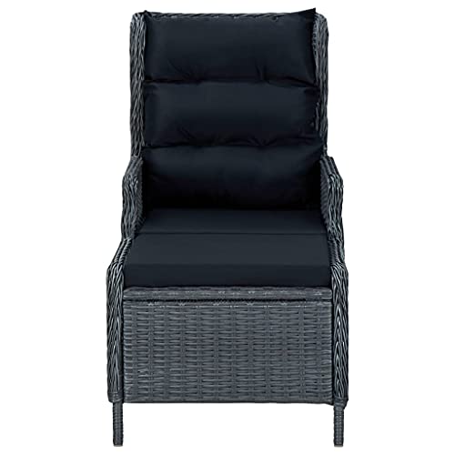 HEFZGDB Gartensessel Verstellbar mit Fußhocker Poly-Rattan Dunkelgrau Campingstühle Campingstuhl Gartenstuhl Gartensessel für Terrasse Parks Balkon Innenhof HEFZGDB Gartensessel Verstellbar mit Fußhocker Poly-Rattan Dunkelgrau Campingstühle Campingstuhl Gartenstuhl Gartensessel für Terrasse Parks Balkon Innenhof von HEFZGDB
