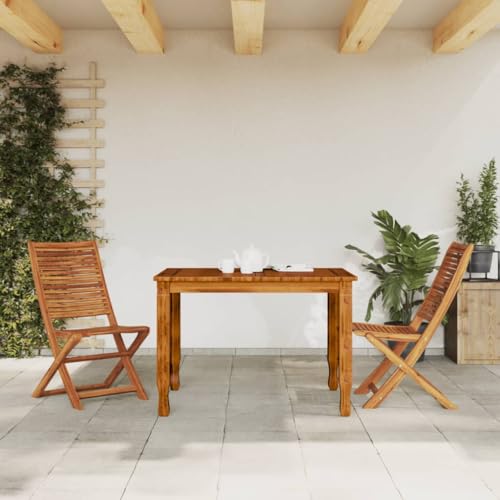 HEFZGDB Gartenstühle 2 STK. Klappbar Massivholz Akazie Balkonstuhl Campingstuhl Loungesessel Wohnzimmer Armlehnstuhl für Innenhof Parks Garten Terrasse von HEFZGDB