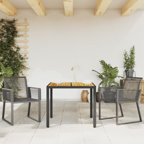 HEFZGDB Gartenstühle 2 STK. Schwarz Poly Rattan Balkon Lounge Gartenstühle Gartenstuhl Gartensessel für Balkon Innenhof Terrasse Parks von HEFZGDB